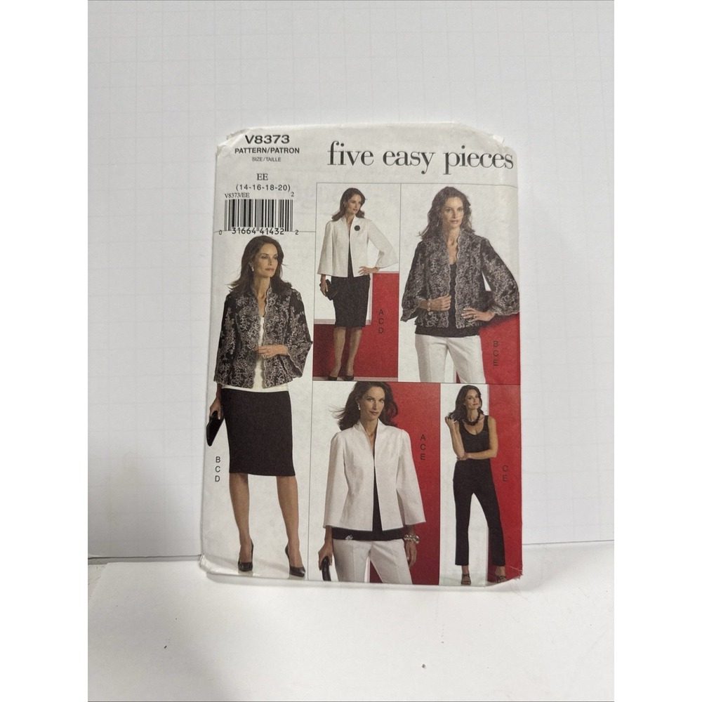 Vogue V8373 Women's Five Easy Pieces Pattern, Sizes 14-20 - NEW & UNCUT